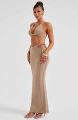 Jia Maxi Skirt - Beige Skirt Babyboo Fashion Premium Exclusive Design