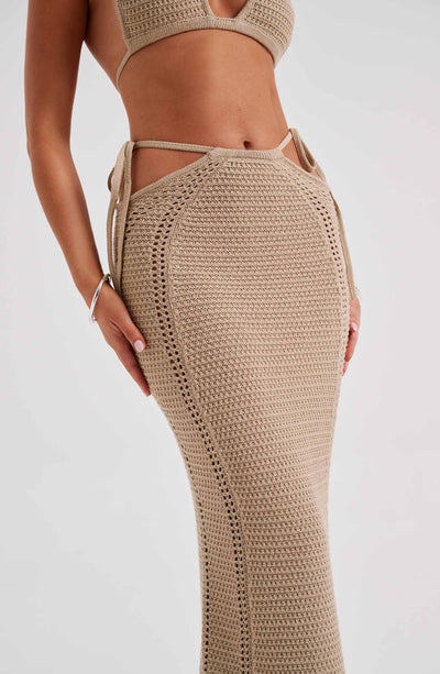 Jia Maxi Skirt - Beige Skirt Babyboo Fashion Premium Exclusive Design