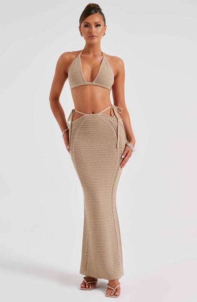 Jia Maxi Skirt - Beige Skirt XS Babyboo Fashion Premium Exclusive Design