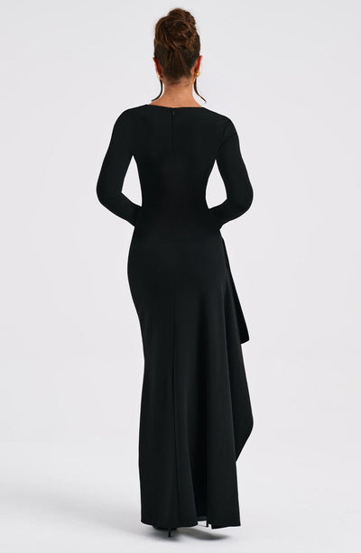 Shop Formal Dress - Jordana Maxi Dress - Black fourth image