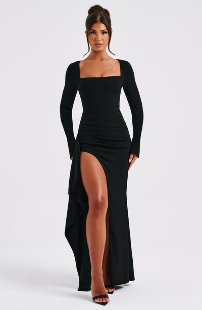 Shop Formal Dress - Jordana Maxi Dress - Black fifth image