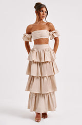 Joy Maxi Skirt - Beige Skirt XS Babyboo Fashion Premium Exclusive Design