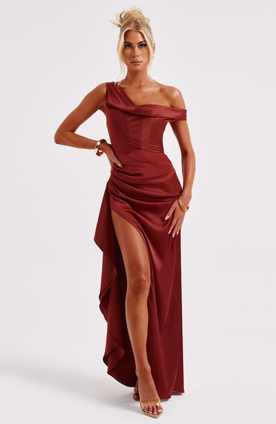 Shop Formal Dress - Juliene Maxi Dress - Rust sixth image