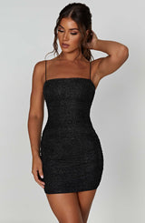 Kaliah Mini Dress - Black Sparkle Dress Babyboo Fashion Premium Exclusive Design