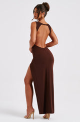 Kassandra Maxi Dress - Chocolate Dress Babyboo Fashion Premium Exclusive Design