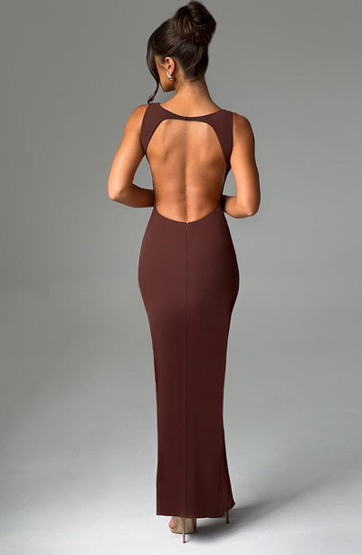 Kassandra Maxi Dress - Chocolate Dress Babyboo Fashion Premium Exclusive Design