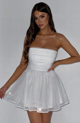 Katrina Mini Dress - Ivory Sparkle Dress Babyboo Fashion Premium Exclusive Design