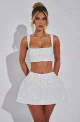 Kiri Mini Skirt - Ivory Skirt Babyboo Fashion Premium Exclusive Design