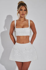 Kiri Mini Skirt - Ivory Skirt Babyboo Fashion Premium Exclusive Design