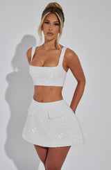 Kiri Mini Skirt - Ivory Skirt Babyboo Fashion Premium Exclusive Design