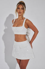 Kiri Mini Skirt - Ivory Skirt Babyboo Fashion Premium Exclusive Design