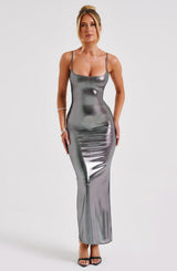 Kyranni Maxi Dress - Gunmetal Dress Babyboo Fashion Premium Exclusive Design