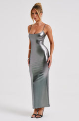 Kyranni Maxi Dress - Gunmetal Dress Babyboo Fashion Premium Exclusive Design