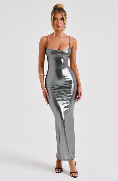 Kyranni Maxi Dress - Gunmetal Dress Babyboo Fashion Premium Exclusive Design