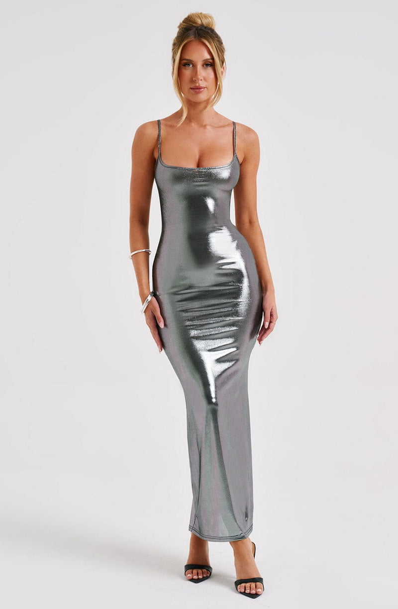 Kyranni Maxi Dress - Gunmetal Dress Babyboo Fashion Premium Exclusive Design