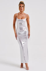 Kyranni Maxi Dress - Silver Dress Babyboo Fashion Premium Exclusive Design