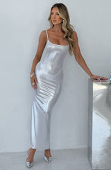 Kyranni Maxi Dress - Silver Dress Babyboo Fashion Premium Exclusive Design