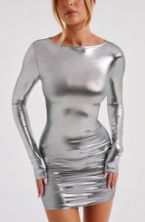 Kyranni Mini Dress - Gunmetal Dress Babyboo Fashion Premium Exclusive Design