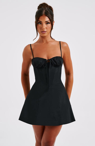 Lacey Mini Dress - Black – BABYBOO