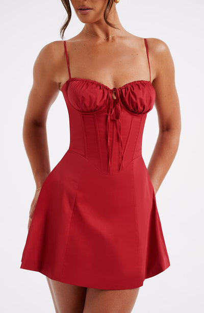 Lacey Mini Dress - Red – BABYBOO