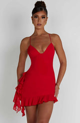 Larosa Mini Dress - Red Dress XS Babyboo Fashion Premium Exclusive Design