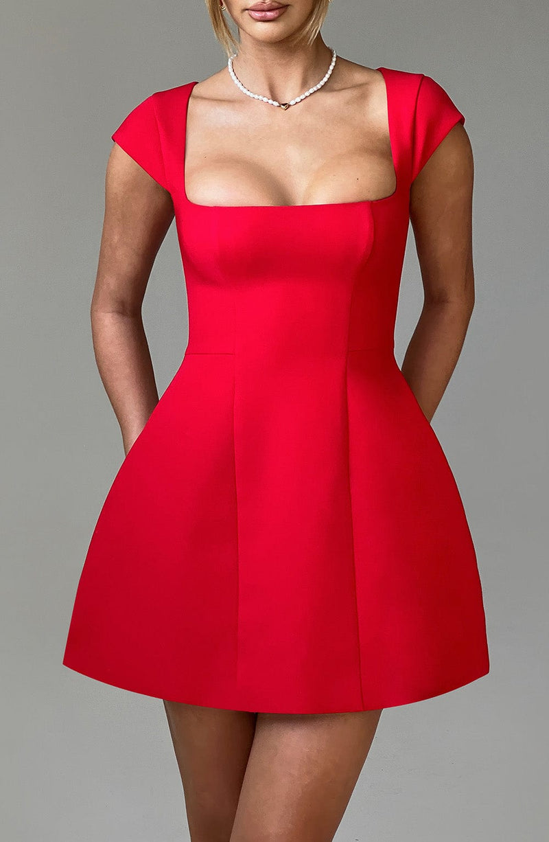 Lena Mini Dress - Red Dress Babyboo Fashion Premium Exclusive Design