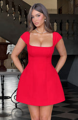 Lena Mini Dress - Red Dress XS Babyboo Fashion Premium Exclusive Design