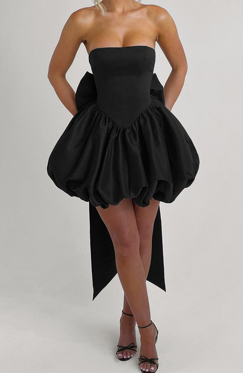 Lotus Mini Dress - Black Dress Babyboo Fashion Premium Exclusive Design