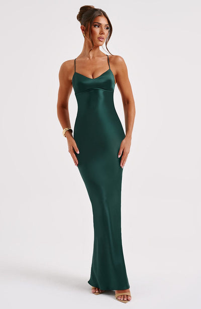 Shop Formal Dress - Malika Maxi Dress - Emerald fifth image