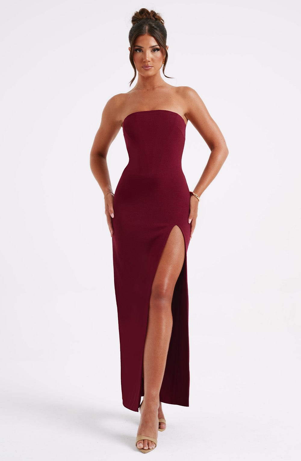 Marcia Maxi Dress - Burgundy – BABYBOO