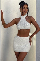 Margot Halter Top - Ivory Tops Babyboo Fashion Premium Exclusive Design