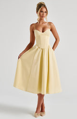 Mariella Midi Dress - Lemon Dress Babyboo Fashion Premium Exclusive Design