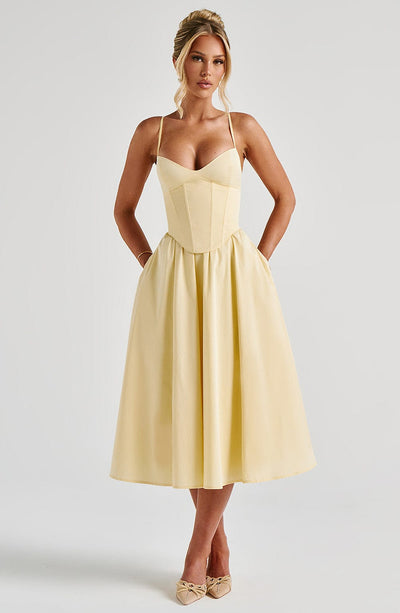 Mariella Midi Dress - Lemon Dress XS Babyboo Fashion Premium Exclusive Design