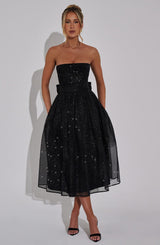 Marissa Midi Dress - Black Sparkle Dress Babyboo Fashion Premium Exclusive Design