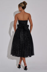 Marissa Midi Dress - Black Sparkle Dress Babyboo Fashion Premium Exclusive Design