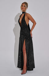 Melania Maxi Dress - Black Sparkle Dress Babyboo Fashion Premium Exclusive Design