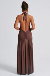 Melania Maxi Dress - Chocolate Dress Babyboo Fashion Premium Exclusive Design