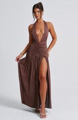 Melania Maxi Dress - Chocolate Dress Babyboo Fashion Premium Exclusive Design