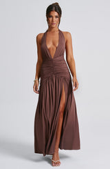 Melania Maxi Dress - Chocolate Dress Babyboo Fashion Premium Exclusive Design