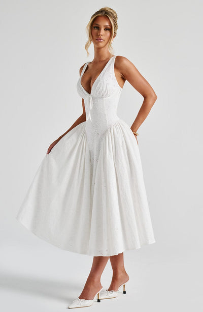 Collective Dress - Monroe Midi Dress - Ivory fourth image