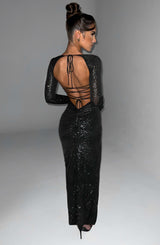 Nadia Maxi Dress - Black Sparkle Dress Babyboo Fashion Premium Exclusive Design