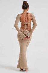 Nadine Maxi Dress - Beige Dress Babyboo Fashion Premium Exclusive Design