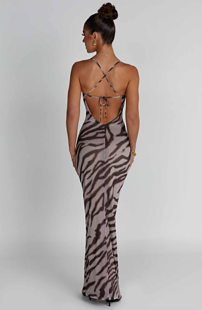 Nessa Maxi Dress - Zebra Print Dress Babyboo Fashion Premium Exclusive Design