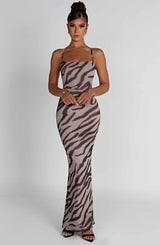 Nessa Maxi Dress - Zebra Print Dress Babyboo Fashion Premium Exclusive Design