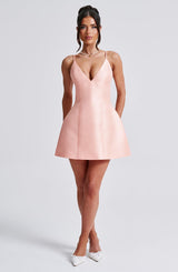 Nicole Mini Dress - Peach Dress Babyboo Fashion Premium Exclusive Design