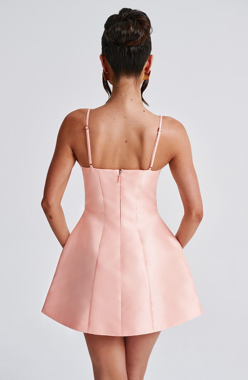 Nicole Mini Dress - Peach Dress Babyboo Fashion Premium Exclusive Design