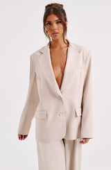 Noa Oversized Suit Jacket - Beige Jackets Babyboo Fashion Premium Exclusive Design