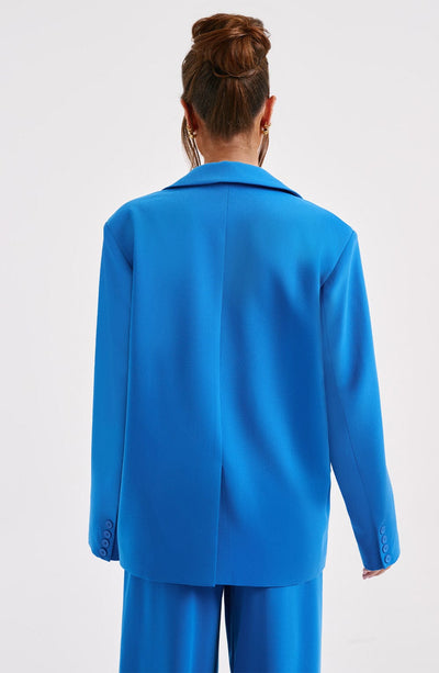 Noa Oversized Suit Jacket - Blue Jackets Babyboo Fashion Premium Exclusive Design