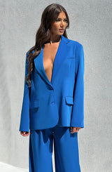 Noa Oversized Suit Jacket - Blue Jackets Babyboo Fashion Premium Exclusive Design