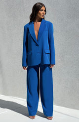 Noa Oversized Suit Jacket - Blue Jackets Babyboo Fashion Premium Exclusive Design